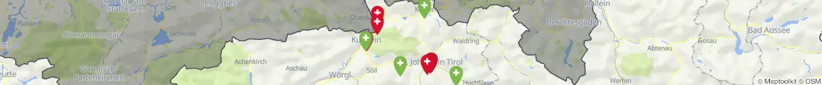 Map view for Pharmacies emergency services nearby Kössen (Kitzbühel, Tirol)